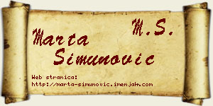 Marta Simunović vizit kartica